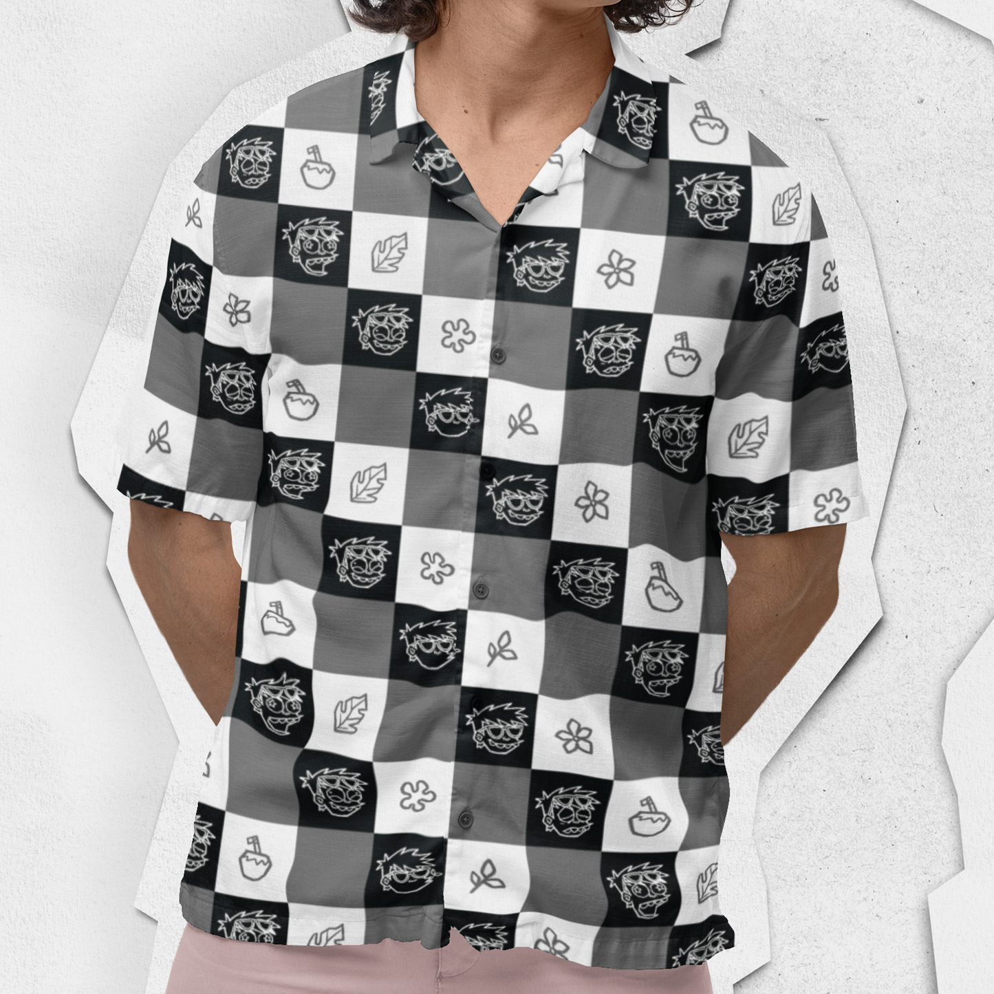 Si Juki Harta Pulau Monyet Checker Monochrome Shirt